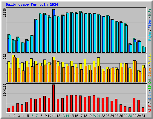 Daily usage for July 2024